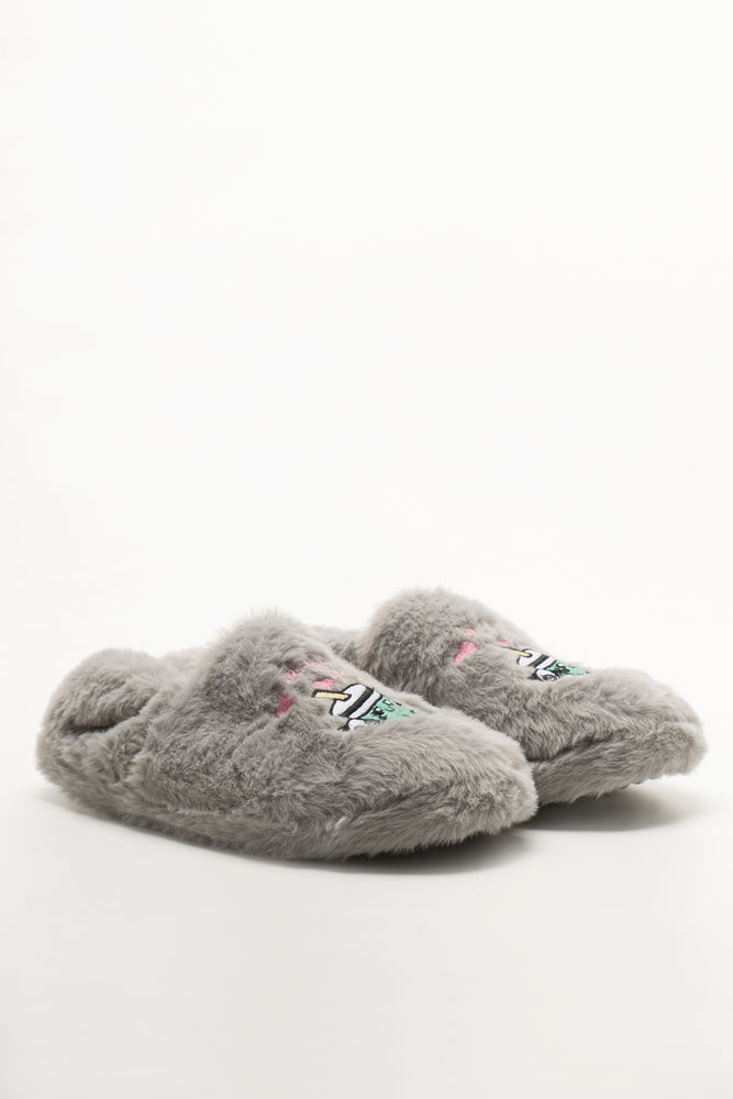 Boba Panda Slippers Grey