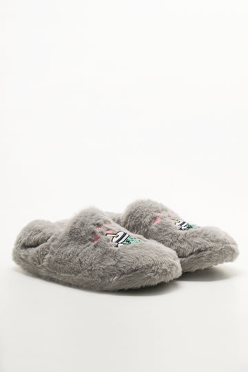 Boba Panda Slippers Grey