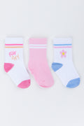 3 Pack Striped & Floral Sock