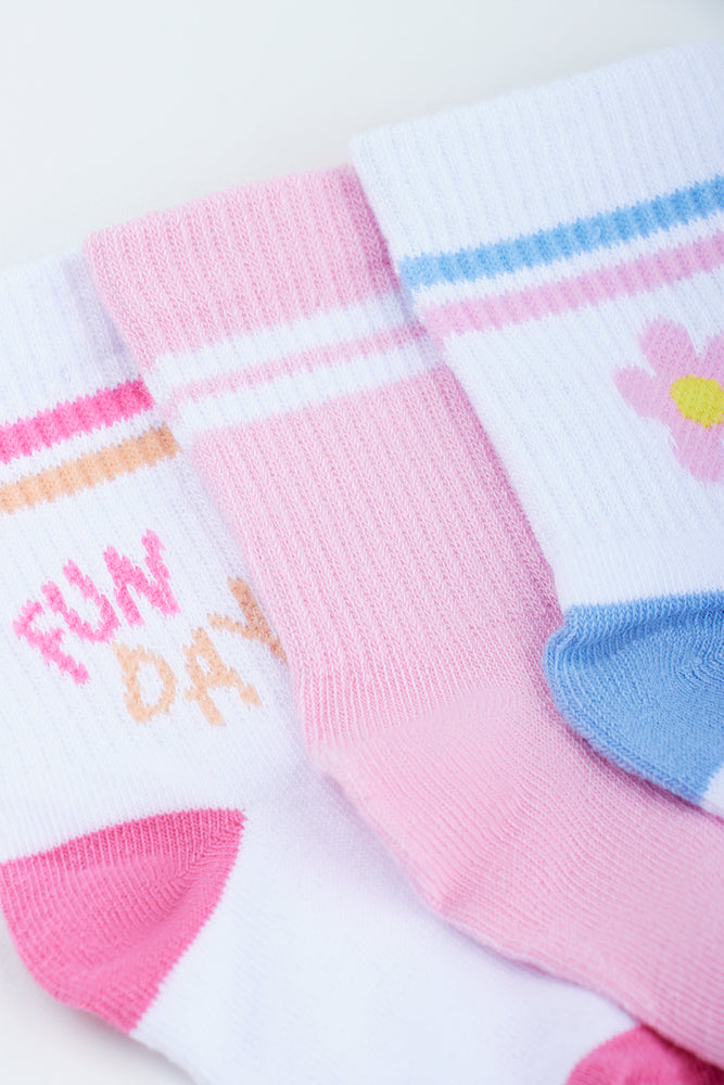 3 Pack Striped & Floral Sock (1)