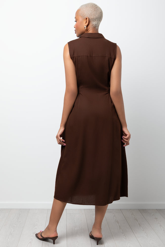 Shirt Dress Brown (2)