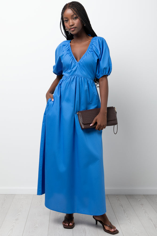 Puff Sleeve Midi Dress Blue | Dresses & Jumpsuits | Ackermans Puff Sleeve Midi Dress Blue | Dresses & Jumpsuits | Ackermans