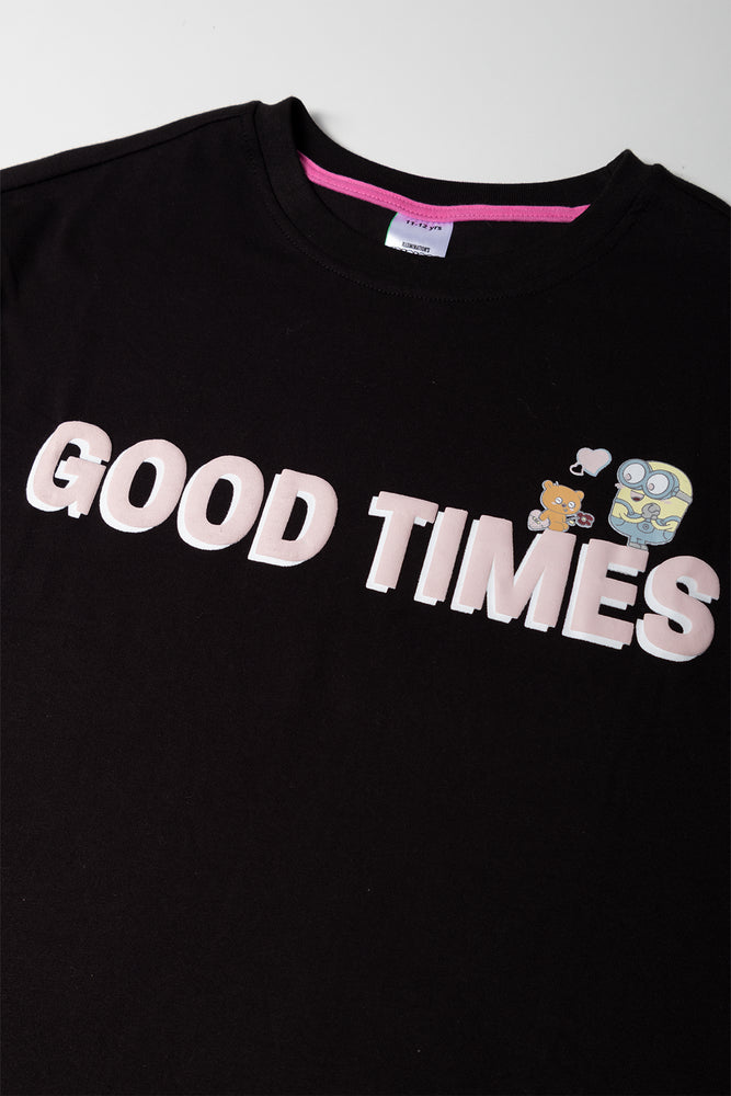 Minions Oversized T-Shirt Black (1)