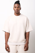 Stone Crew Neck Fleece Top