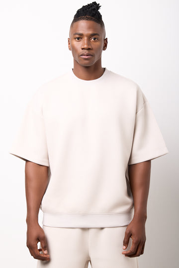 Stone Crew Neck Fleece Top