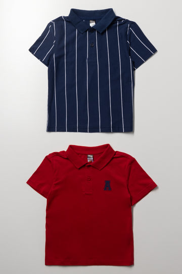 Red and Navy Striped Golfers