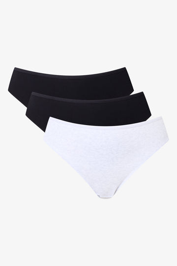 3 Pack Black & White Brazilian Panties