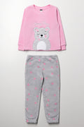 Pink Bear Fleece Pajama Set