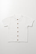 White Textured Short Sleeve Golfer