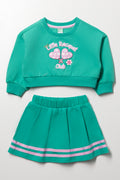 Green Heart Knit Tennis Set