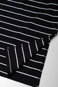 Stripe Midi Length Rib Skirt Black And White (1)