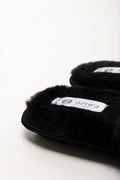 Satin Bow Slippers Black (3)