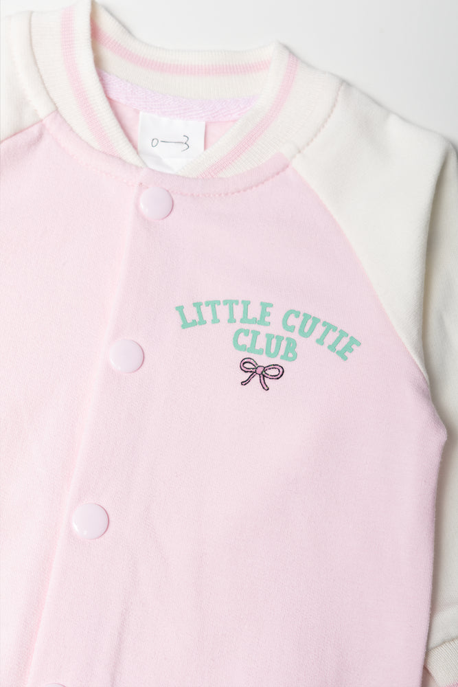 Baseball Sleepsuit Pink (1)