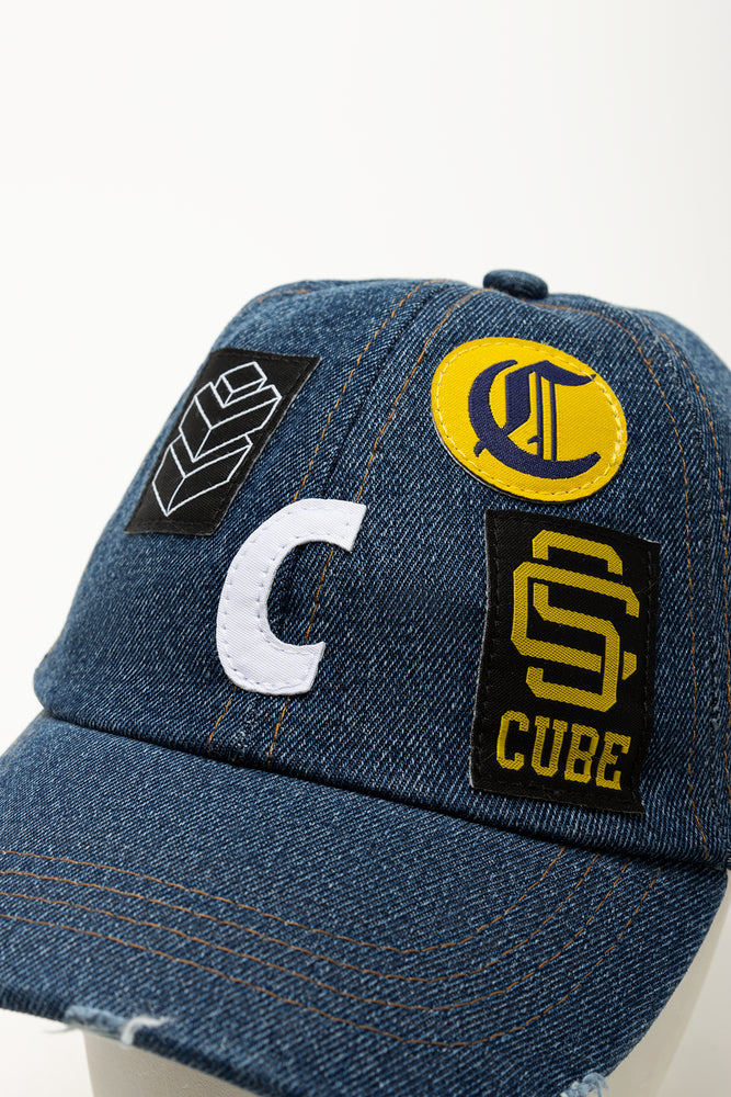 Distressed Denim Cube Logo Cap (2)