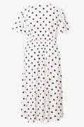 Spot Print Puff Sleeve Midi Dress (1)