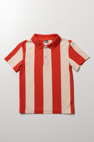 Red Striped Golfer Shirt