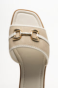Snaffle Trim Mule Sandals White (4)