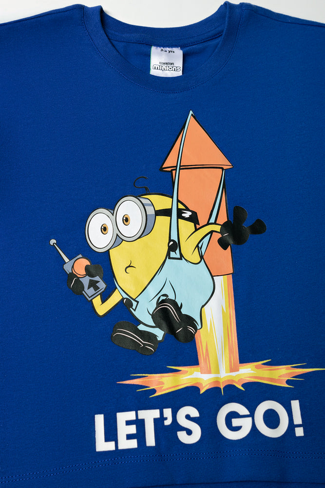 Minions Oversized Short Sleeve T-Shirt Blue (1)