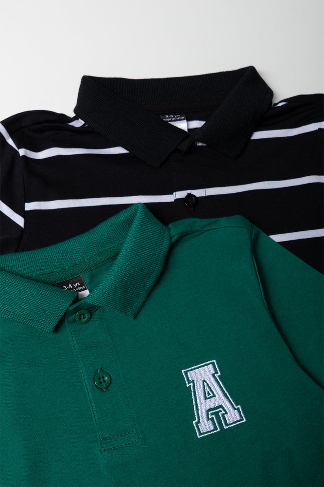 2 Pack Striped Green Golfers (1)