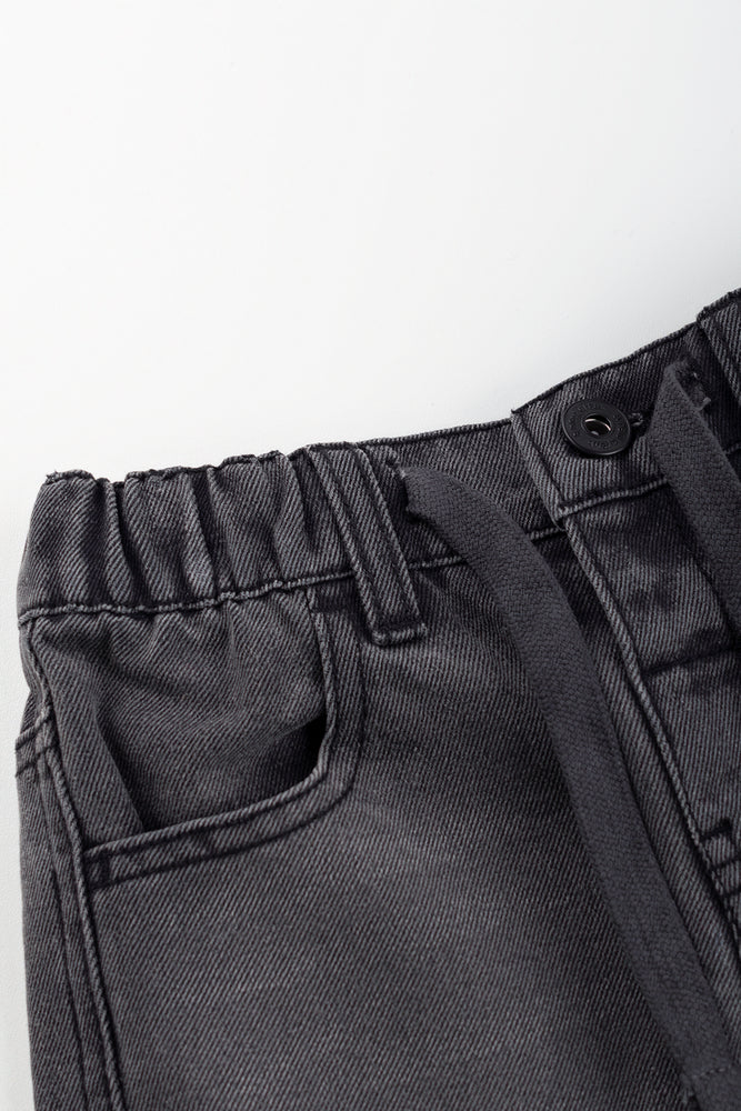 Grey Cargo Pants With Drawcord (1)