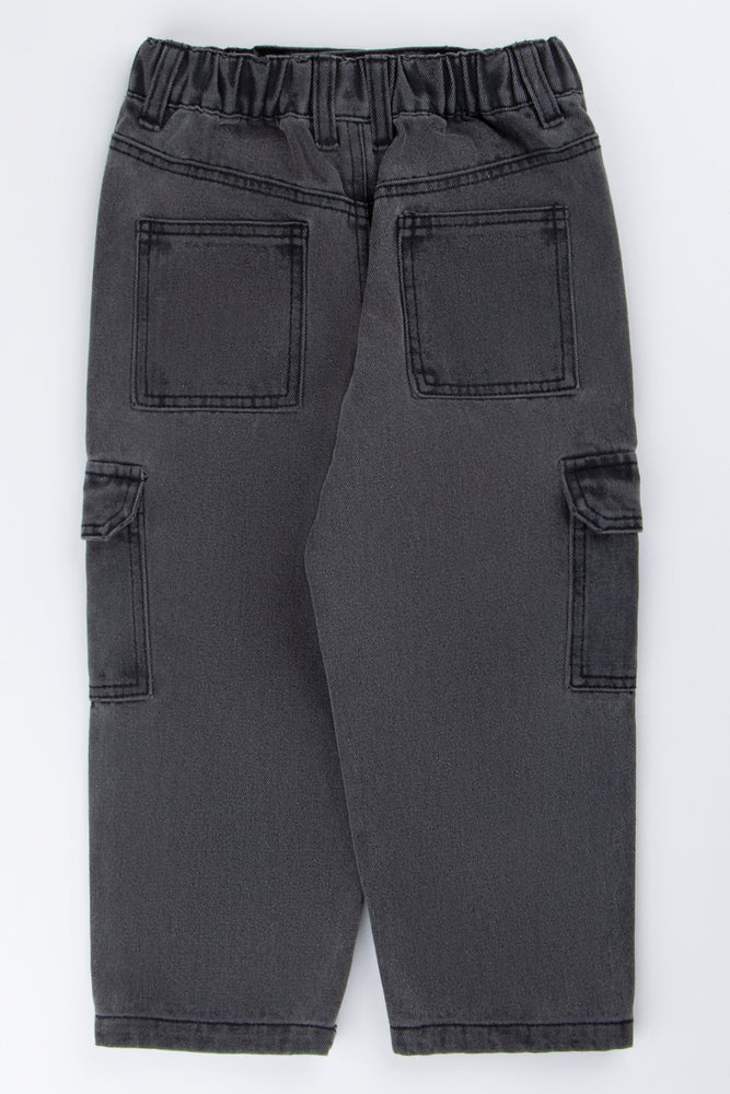 Grey Cargo Pants With Drawcord (2)