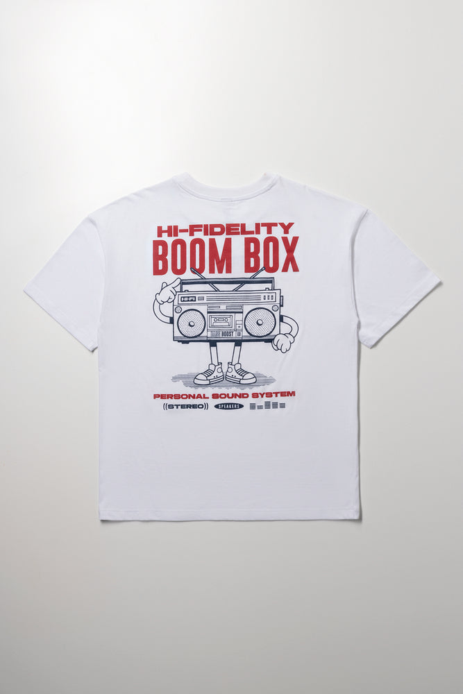 White Boombox Graphic T-Shirt (2)