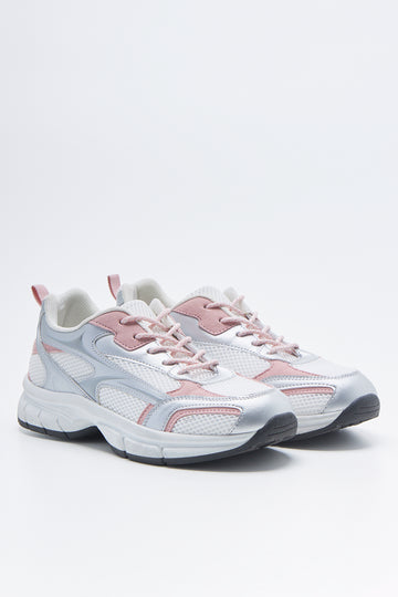 Silver Grey Sporty Mesh Trainers