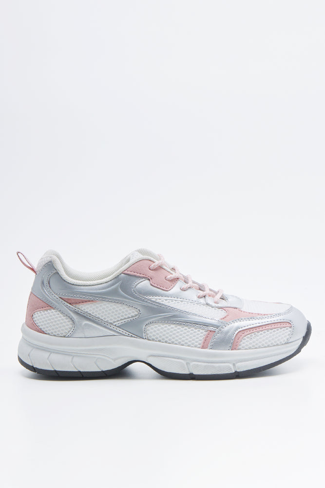 Silver Grey Sporty Mesh Trainers (1)