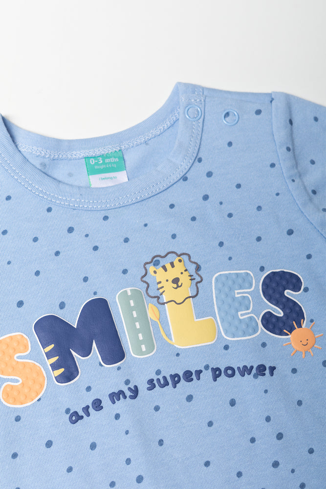 Blue Smiles Graphic Romper (1)