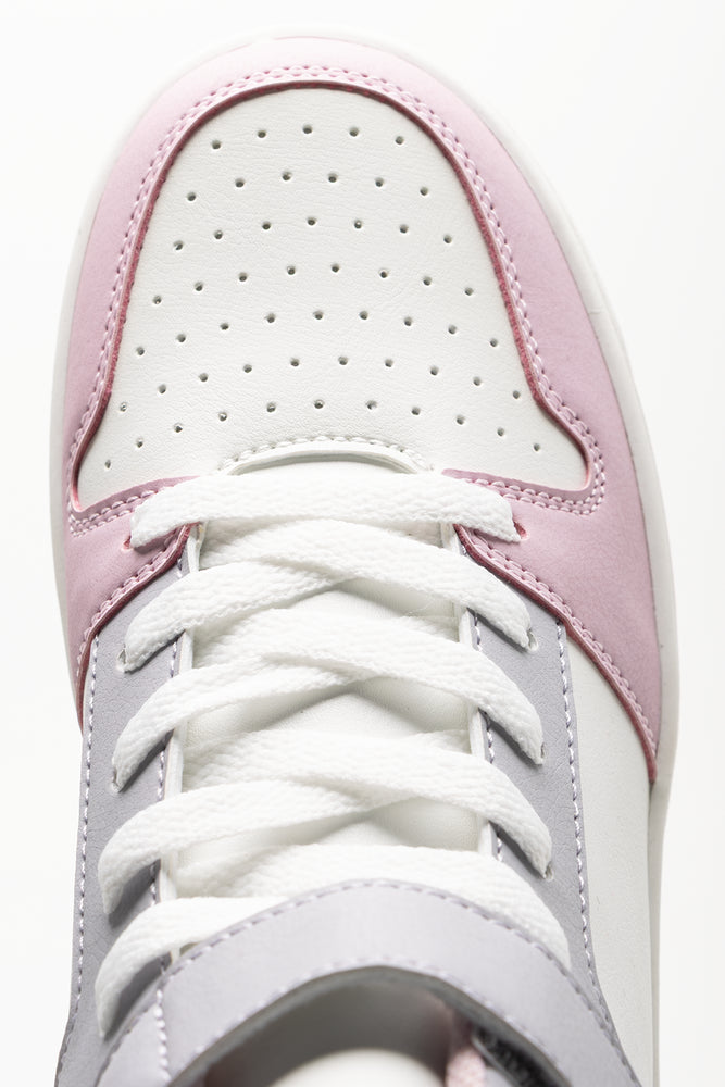 Lilac and White High Top Sneaker (4)