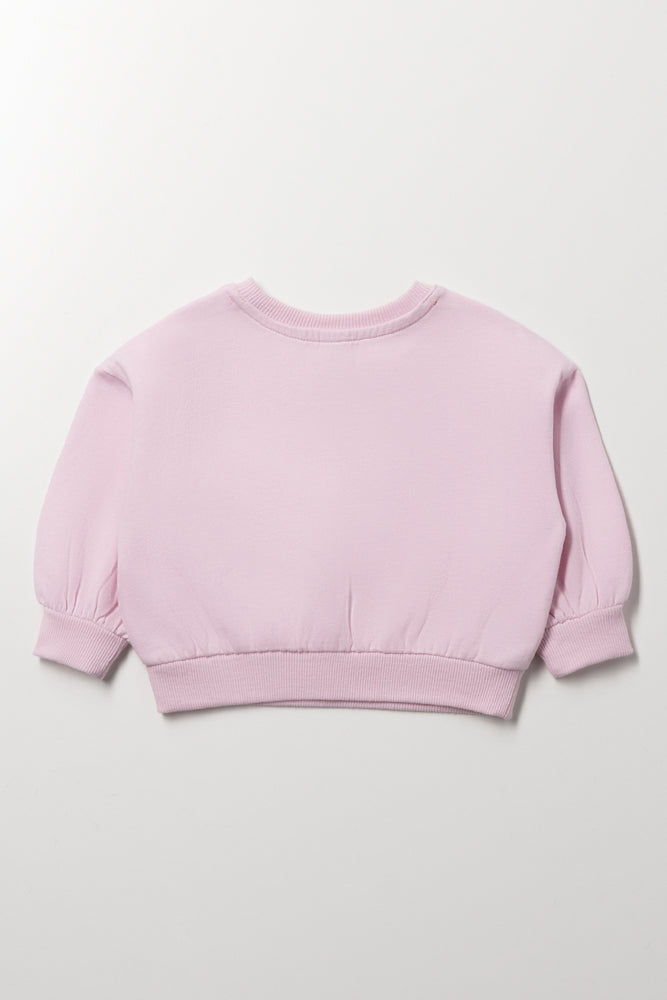 Pink Cherry Print Cropped Sweat (2)