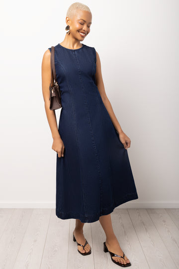 Panel Denim Dress Indigo