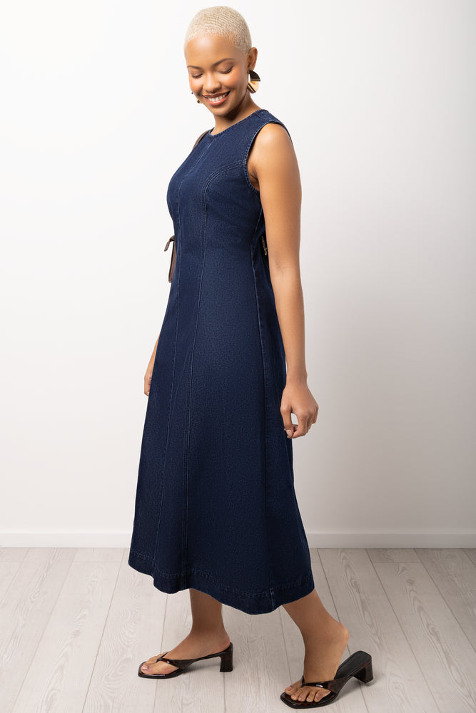 Panel Denim Dress Indigo (1)