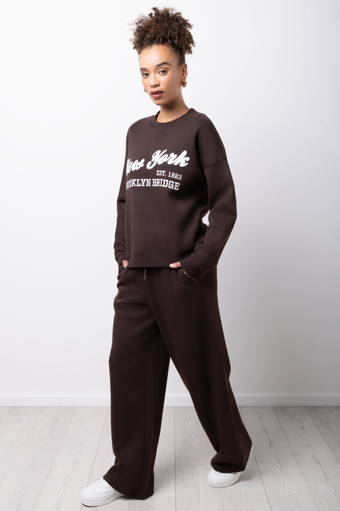 Chocolate New York Fleece Sweatshirt (1)