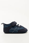 Navy Contrast Stitch Crib Sneakers (1)