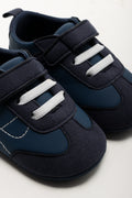 Navy Contrast Stitch Crib Sneakers (2)