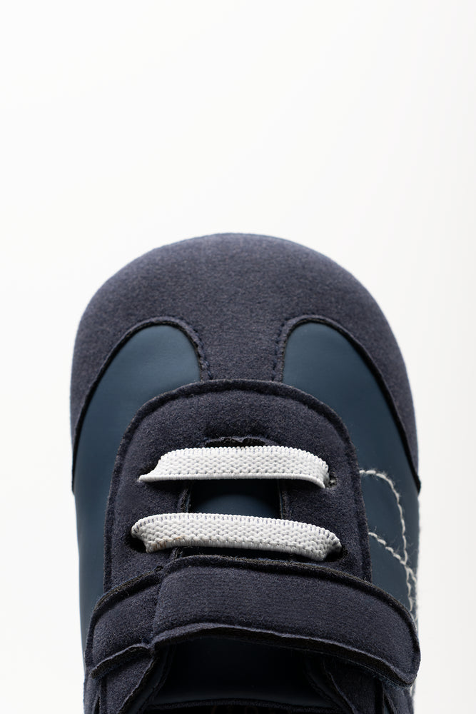 Navy Contrast Stitch Crib Sneakers (4)