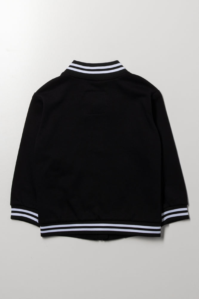 Fleece Baseball Jacket Black (2)