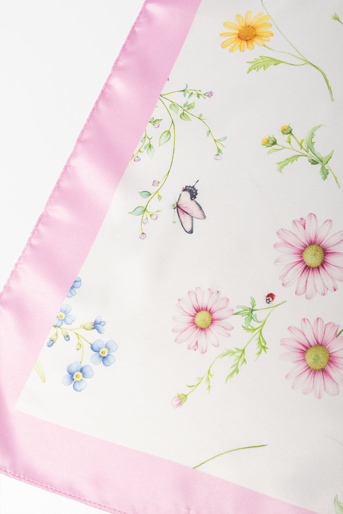 Floral Print Satin Neck Scarf (1)