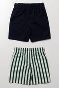Woven Stripe And Navy Shorts (2)