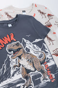 2 Pack Dinosaur Short Sleeve T-Shirts (1)