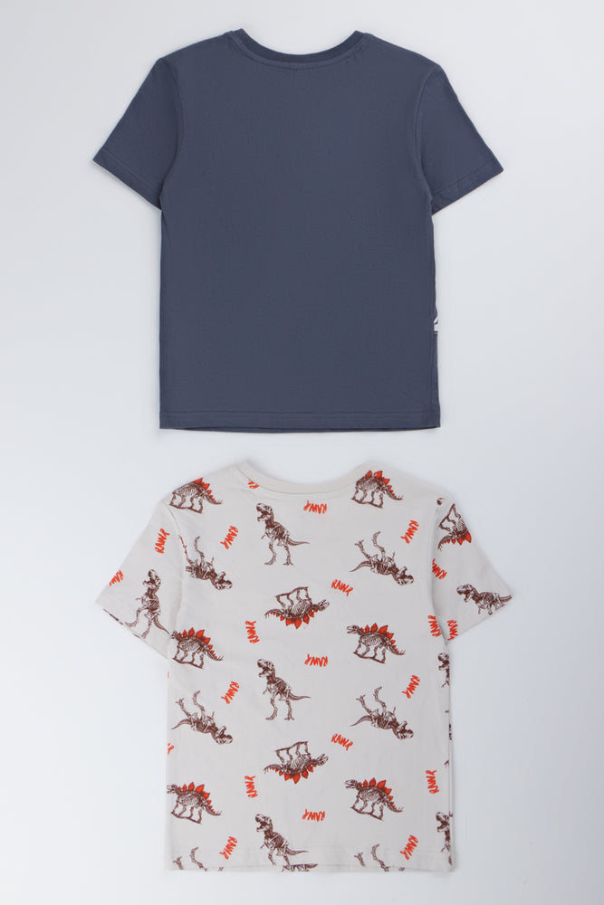 2 Pack Dinosaur Short Sleeve T-Shirts (2)