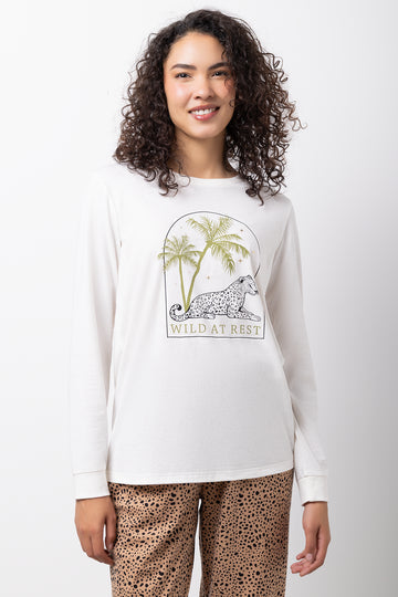 Long Sleeve Leopard Print Pyjamas