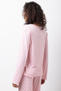 Pink Spotted Pointelle Pyjama Set (2)