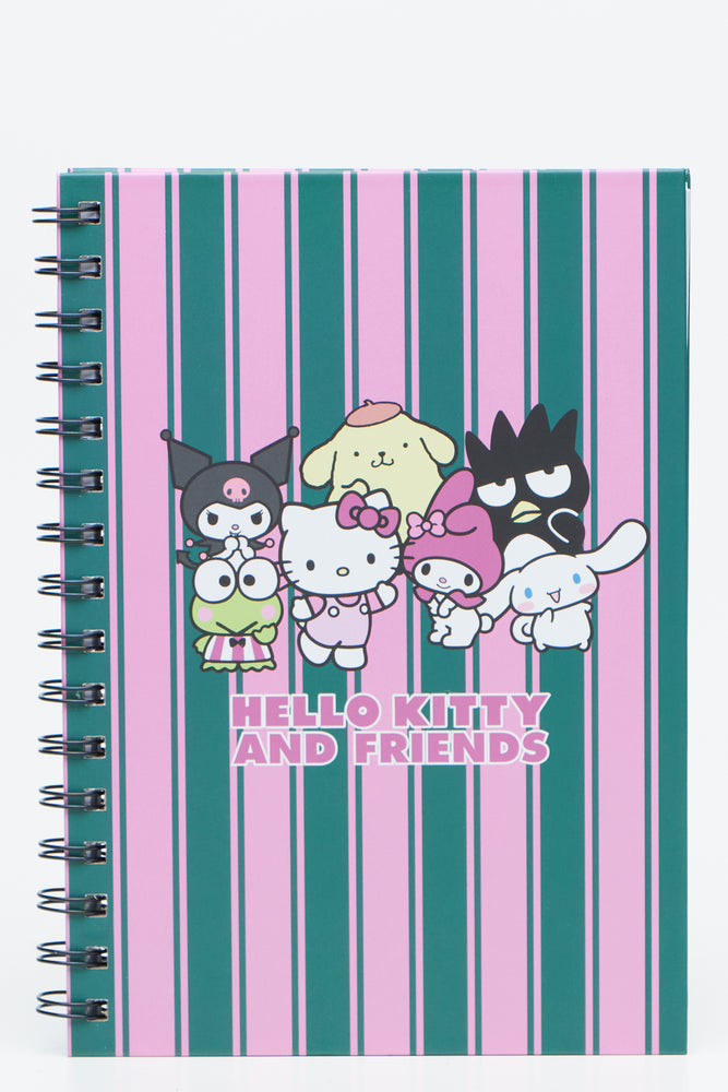 Hello Kitty Friends Striped Notebook