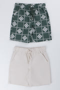 Green And Stone 2 Pack Woven Shorts