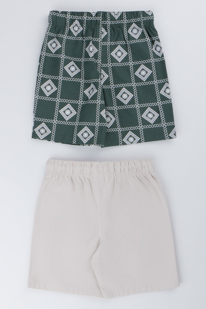 Green And Stone 2 Pack Woven Shorts (2)