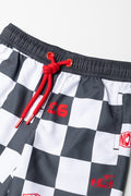 Checkerboard Print Swim Shorts (1)