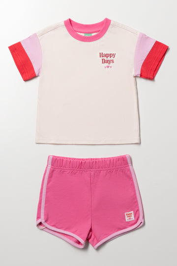 Pink Happy Days T-Shirt Set