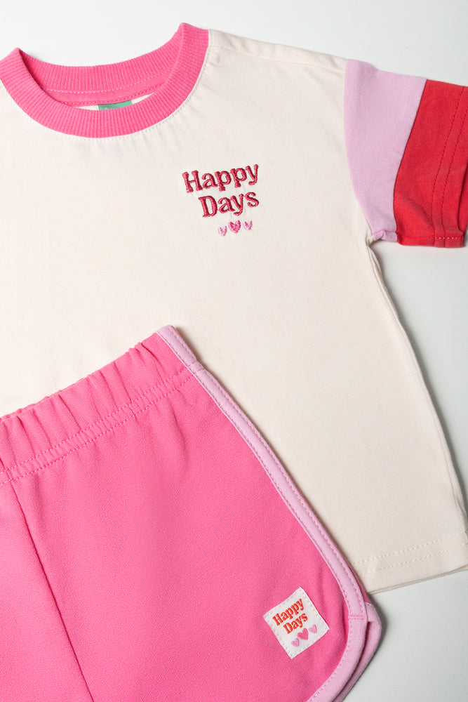 Pink Happy Days T-Shirt Set (1)
